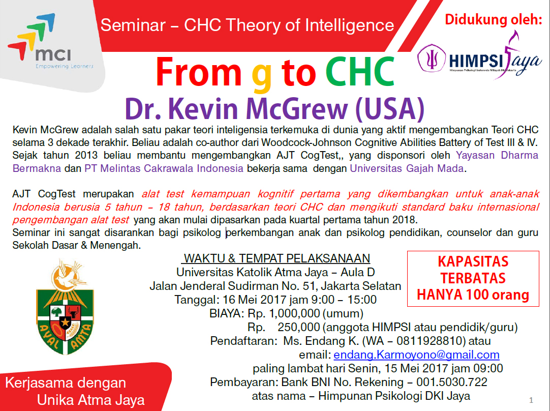 Seminar CHC Theory of Intelligence From g to CHC