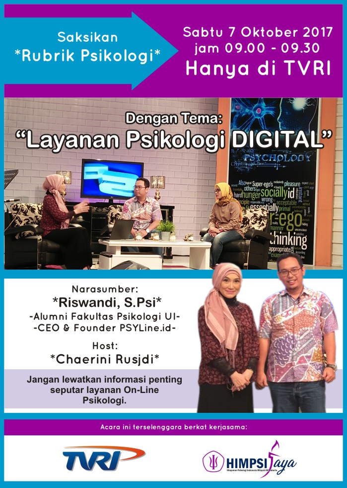 Rubrik Psikologi TVRI dengan Tema Layanan Psikologi Digital